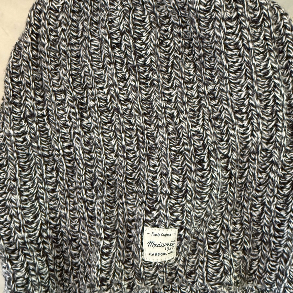 Madewell Black and White marled beanie